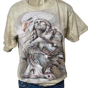 The Mountain Native American Indian Chief Eagle Tee,‎ Med, USA, Vintage, tribal